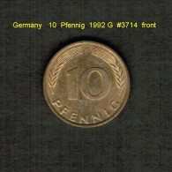 GERMANY    10  PFENNIG  1992 G  (KM # 108) - 10 Pfennig
