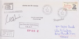PLIS ANTARCTIQUE LOWLAND LANCER LONDON OP 90-2 PORT AUX FRANÇAIS 30-1-1990 - Cartas & Documentos