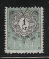 AUSTRIA ALLEGORIES 1881 1KR REVENUE ERLER 185 RARER COMPOUND PERF 10.00 X 12.00 - Fiscale Zegels