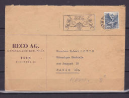 SUISSE LETTRE AVEC PUBLICITE A DESTINATION DE LA FRANCE CACHET DU 9.7.1946 - Lettres & Documents