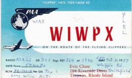 Thème - QSL - Radio - PAA - Clipper Nets 7025 14050 KC - WiWPX - Evie Chase Tiverton Rhode ISland - Radio