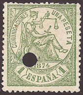 ESPAÑA 1874 - Edifil #150T Taladrado - Oblitérés