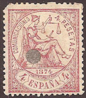 ESPAÑA 1874 - Edifil #151T Taladrado - Gebruikt