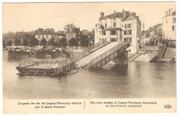 Le Pont De Fer De LAGNY-THORIGNY  Détruit Par Le Génie Français - Torcy