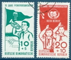 DDR 1958 Mi. 645 + 646 Gest. 10 Jahre Pionierorganisation Trompeter - Andere & Zonder Classificatie