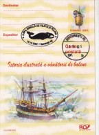 WHALES HUNTER'S HISTORY, WHALES, SHIP, PC STATIONERY, ENTIER POSTAL, 2002, ROMANIA - Walvissen