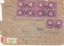 MAILMEN ON HORSE, STAMPS ON REGISTERED FRAGMENT, 1946, HUNGARY - Lettres & Documents