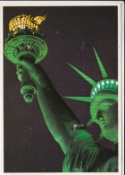 CPA NEW YORK CITY- STATUE OF LIBERTY BY NIGHT - Estatua De La Libertad