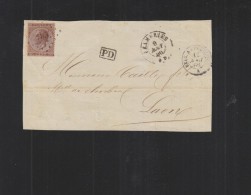 Briefstück 1866 Frameries - 1865-1866 Linksprofil