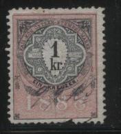AUSTRIA ALLEGORIES 1888 1KR ROSE REVENUE ERLER 269 PERF 12.00 X 12.50 - Revenue Stamps