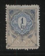 AUSTRIA ALLEGORIES 1883 1KR BLUE/BROWN REVENUE ERLER 213 PERF 10.75 X 11.25 - Fiscaux