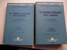 2 TOMES - LES GRANDES PUISSANCES ECONOMIQUES Jean CHARDONNET 1960-1961 L EUROPE LE MONDE JURISPRUDENCE DALLOZ - Diritto