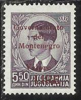 MONTENEGRO 1942 GOVERNATORATO RED OVERPRINTED SOPRASTAMPA ROSSA LIRE 5,50 D MNH BEN CENTRATO WELL CENTERED - Montenegro
