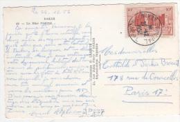 Beau Timbre D´A.O.F. Sur Carte De Dakar Du 22/12/1955 , 2 Scans - Storia Postale