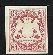 FILATELIA - GERMANIA - BAVIERA - BAYERN - ANNO 1867/1868 - # 16 NUOVO SENZA GOMMA - NON DENTELLATO - Mint