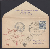 POLOGNE - 1956 -  ENVELOPPE RECOMMANDE PREMIER VOL DE LA LUFTHANSA BERLIN-WARSZAWA - - Vliegtuigen