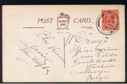 RB 968 - 1921 Postcard - Traitors Gate Tower Of London  - 1d Rate London / F.S. 7 Postmark To Antwerp Belgium - Tower Of London