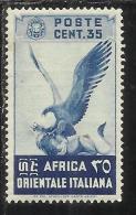 AFRICA ORIENTALE ITALIANA EASTERN ITALIAN AOI 1938 SOGGETTI VARI CENT. 35 MNH - Africa Orientale Italiana