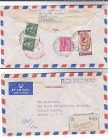 1970 Air Mail REGISTERED Porbandar INDIA Multi Stamps COVER To GB - Covers & Documents