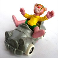 Figurine LA PANTHERE ROSE AVEC UNE VOITURE AUTOMOBILE  - PINK PANTHER BULLY 1983 - Otros & Sin Clasificación