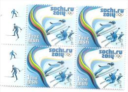 ESTONIA  - Sochi 2014 OLIMPIC  GAMES In Russia Eiskunstlauf + Skiing STAMP MNH X 4 - Inverno 2014: Sotchi