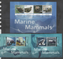 CANOUN GREANDINES ,2012,MARINE LIFE, SEALS, DUGONGS, WHALES, SHEETLET+  2 S/SHEETS, - Baleines