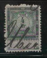 AUSTRIA ALLEGORIES 1893 4KR GREEN/LILAC REVENUE ERLER 300 PERF 10.50 X 10.50 - Revenue Stamps