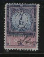 AUSTRIA ALLEGORIES 1893 7KR BLUE/ROSE REVENUE ERLER 302 PERF 10.50 X 10.50 - Fiscaux