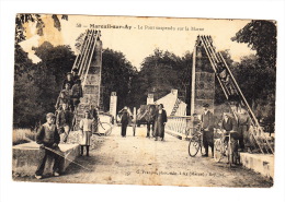 CPA (51). MAREUIL SUR AY - Le Pont Suspendu Sur La Marne - Mareuil-sur-Ay