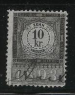 AUSTRIA ALLEGORIES 1893 10KR GREY/BLACK REVENUE ERLER 303 PERF 10.50 X 10.50 - Fiscale Zegels