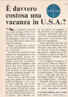 # PAN AM 1960s Italy Advert Pubblicità Publicitè Publicidad Reklame New York Airlines Airways Aviation Airplane - Publicités