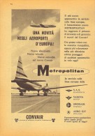 # CONVAIR 1950s Italy Advert Pub SAS SABENA SWISSAIR Airlines Airways Aviation Airplane - Pubblicità