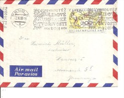 JO De Melbourne -1956 ( Lettre De Tchécoslovaquie Vers L'Allemagne à Voir) - Summer 1956: Melbourne