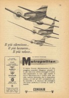 # CONVAIR 1950s Italy Advert Pub SAS SABENA SWISSAIR Airlines Airways Aviation Airplane - Advertisements