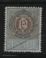 AUSTRIA ALLEGORIES 1893 15KR GREEN/BROWN REVENUE ERLER 305 11.25 X 11.50 - Revenue Stamps