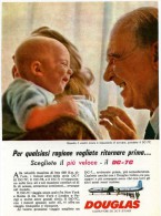 # DC DOUGLAS 1960s Italy Advert Publicitè Publicidad Reklame Airlines Airways Aviation Airplane Children Family Love - Werbung