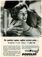 # DC DOUGLAS 1960s Italy Advert Publicitè Publicidad Reklame Airlines Airways Aviation Airplane Family Love - Publicités