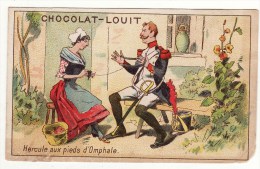 CHROMO Chocolat Louit Hercule Aux Pieds D´Omphale Fille Laine Quenouille Militaire Sabre - Louit