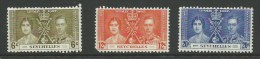 1937 Coronation Complete MUH SG Cat 132/134 High SG Cat. Value Here - Seychelles (...-1976)