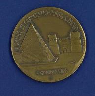 MEDAGLIA IN BRONZO - PIRAMIDE DI CAIO CESTIO PORTA SAN PAOLO - 4 GIUGNO 1984 - 40° DELLA LIBERAZIONE - Andere & Zonder Classificatie