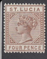 St Lucia 1891 4d  Die II  SG48  MH - St.Lucia (...-1978)