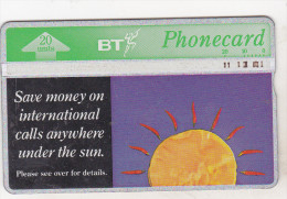 United Kingdom Old Optic Phonecard - 20 Units - Save Money On International Calls - BT Emissions Générales