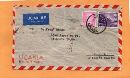 Turkey Old Cover Mailed To USA - Briefe U. Dokumente