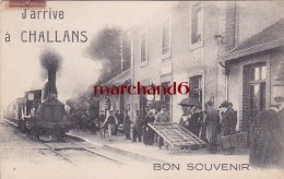 Vendée Challans Gare J Arrive A Challans Bon Souvenir Train éditeur Artaud Nozais - Challans