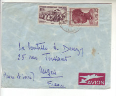 Francia France Afrique Occidentale Francaise 1952 X Angers Par Avion - Brieven En Documenten