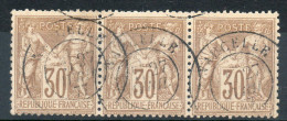 France Classique Sage N°69 Bande X3 Oblit. TTB - 1876-1878 Sage (Typ I)