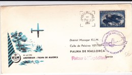 NEDERLAND - 1956 - ENVELOPPE Par AVION 1° VOL De AMSTERDAM à PALMA DE MALLORCA - Luftpost