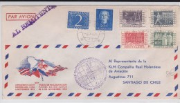 NEDERLAND - 1952 - ENVELOPPE Par AVION 1° VOL De AMSTERDAM à SANTIAGO DE CHILE - Luftpost