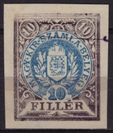 1910's Hungary - FISCAL BILL Tax CUT - Revenue Stamp - Used - Fiscale Zegels