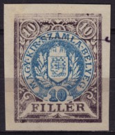 1910's Hungary - FISCAL BILL Tax CUT - Revenue Stamp - Used - Fiscaux